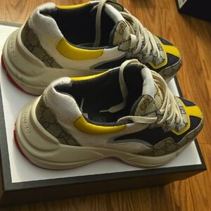 Gucci  Sneakers with Yellow and Red Accents